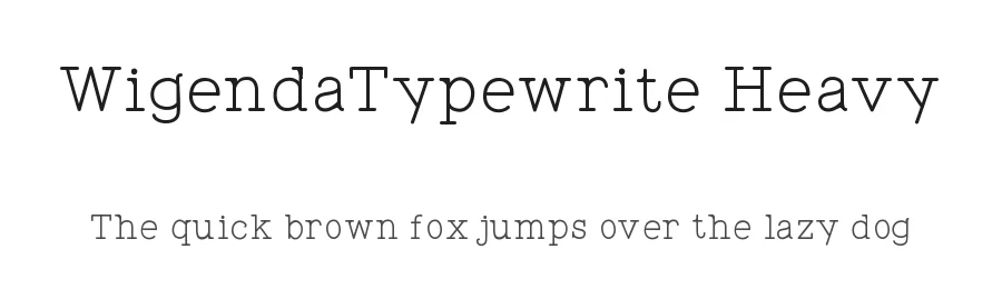 WigendaTypewrite Heavy — Display Font