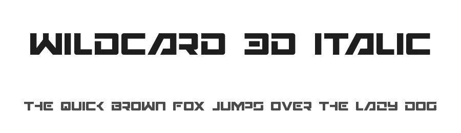 Wildcard 3D Italic by Daniel Zadorozny — Display Font