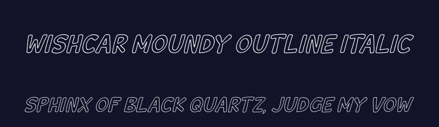 Wishcar Moundy Outline Italic by Heru Utama Putra — Display Font — thumbnail 2