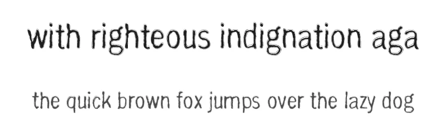 with righteous indignation aga — Display Font