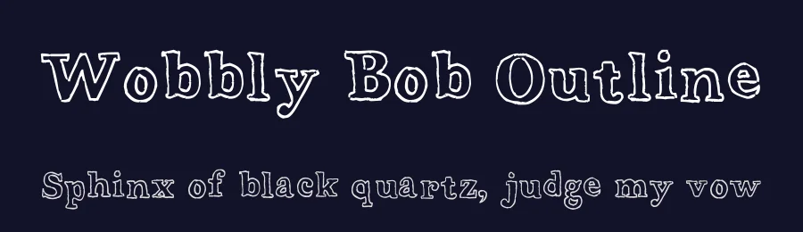 Wobbly Bob Outline — Display Font — thumbnail 2
