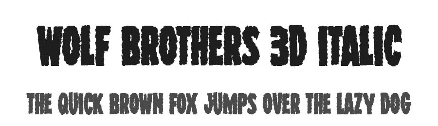 Wolf Brothers 3D Italic by Daniel Zadorozny — Display Font