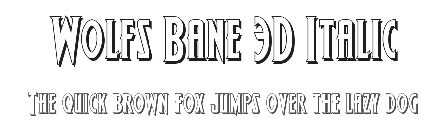 Wolfs Bane 3D Italic by Daniel Zadorozny — Display Font