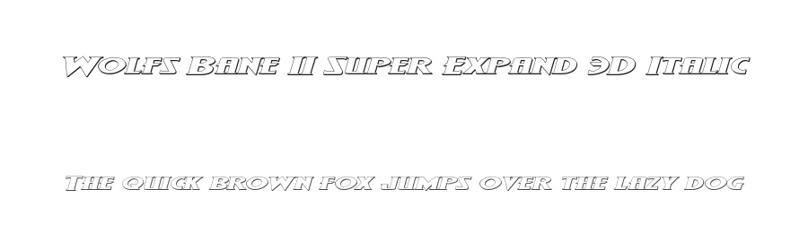 Wolfs Bane II Super Expand 3D Italic by Daniel Zadorozny — Display Font