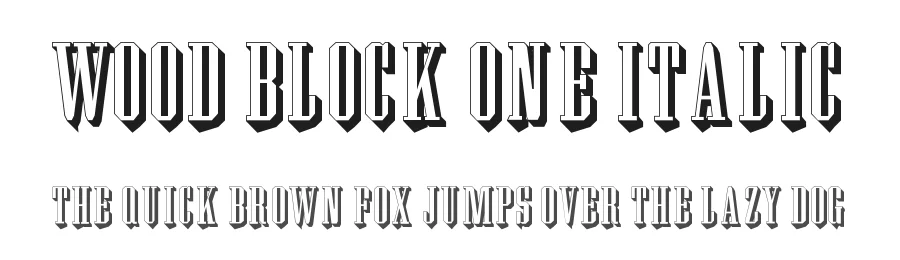 Wood Block One Italic by Wolf Lambert — Display Font