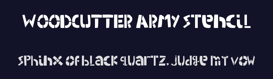 WOODCUTTER ARMY Stencil — Display Font — thumbnail 2