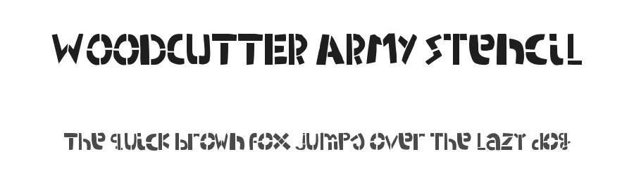 WOODCUTTER ARMY Stencil — Display Font
