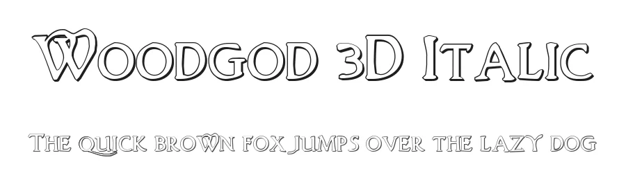 Woodgod 3D Italic by Daniel Zadorozny — Display Font