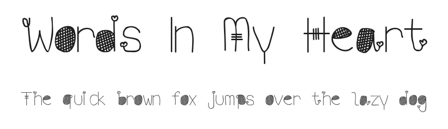 Words In My Heart — Display Font