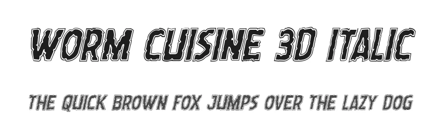 Worm Cuisine 3D Italic by Daniel Zadorozny — Display Font
