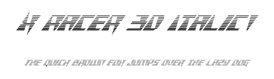 X Racer 3D Italic1 by Daniel Zadorozny — Display Font