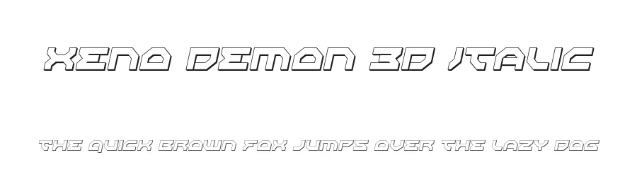 Xeno Demon 3D Italic by Daniel Zadorozny — Display Font