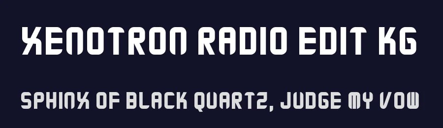 Xenotron Radio Edit KG — Display Font — thumbnail 2