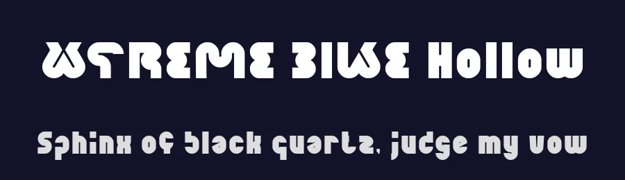 XTREME BIKE Hollow by http://www.dafont.com/wino-s-kadir.d2209 — Display Font — thumbnail 2