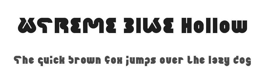 XTREME BIKE Hollow by http://www.dafont.com/wino-s-kadir.d2209 — Display Font