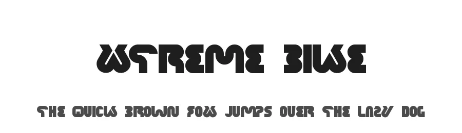 xtreme bike by http://www.dafont.com/wino-s-kadir.d2209 — Display Font