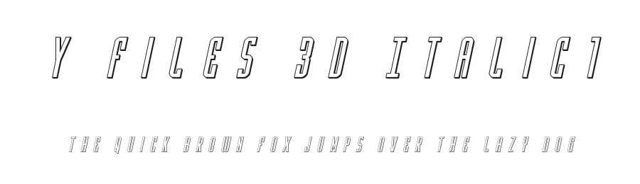 Y Files 3D Italic1 by Daniel Zadorozny — Display Font