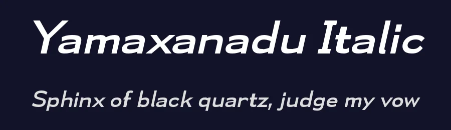 Yamaxanadu Italic — Display Font — thumbnail 2