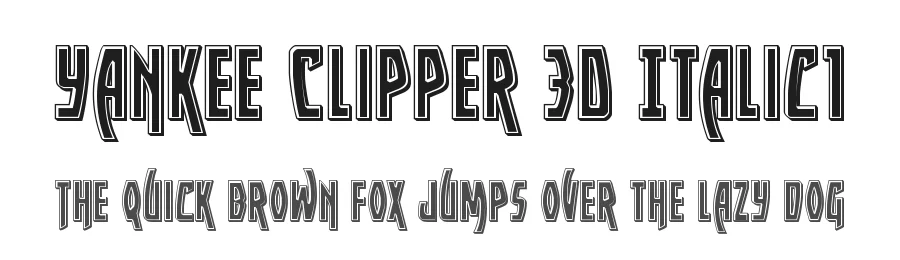 Yankee Clipper 3D Italic1 by Daniel Zadorozny — Display Font