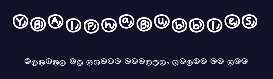 YBAlphaBubbles — Display Font — thumbnail 2
