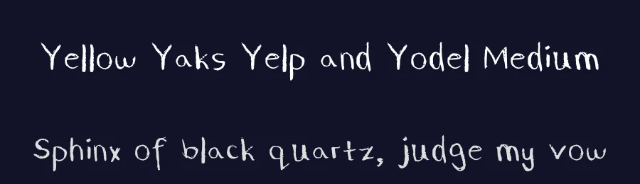 Yellow Yaks Yelp and Yodel Medium — Display Font — thumbnail 2