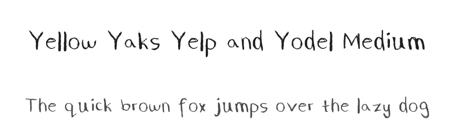 Yellow Yaks Yelp and Yodel Medium — Display Font
