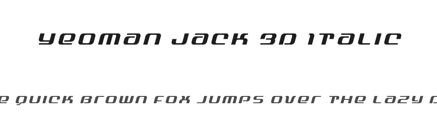 Yeoman Jack 3D Italic by Daniel Zadorozny — Display Font