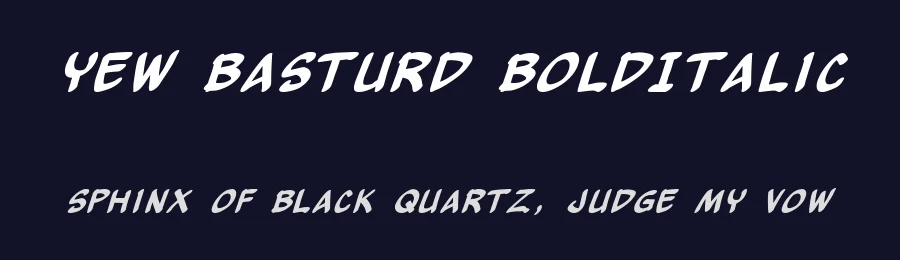 Yew Basturd BoldItalic — Display Font — thumbnail 2