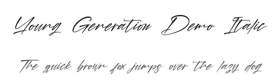 Young Generation Demo Italic by Wildan Suprian Syah — Script Font