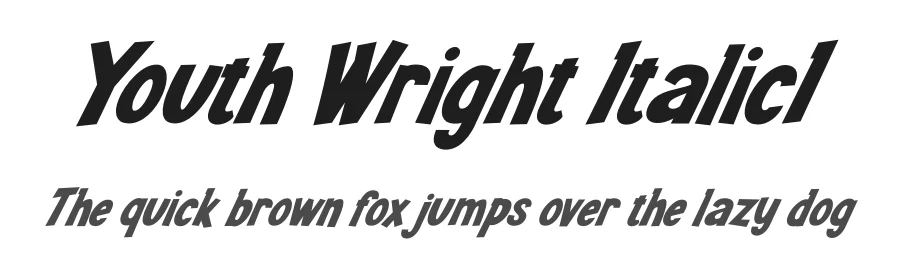 Youth Wright Italic1 by Kong font — Display Font