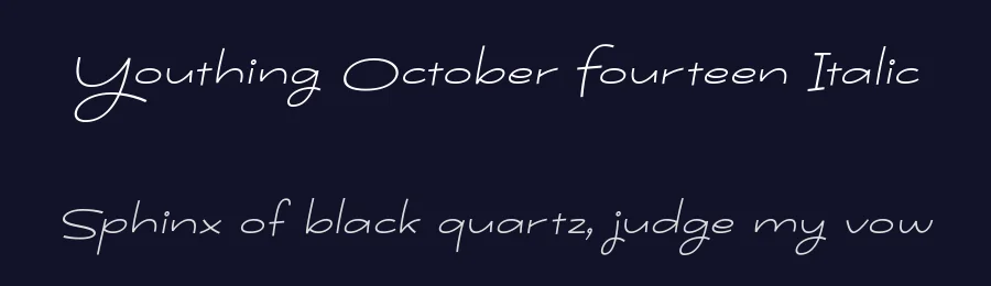 Youthing October Fourteen Italic by Situjuh Nazara — Display Font — thumbnail 2