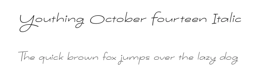Youthing October Fourteen Italic by Situjuh Nazara — Display Font