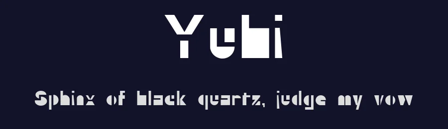 Yubi by © Josh Hartley — Display Font — thumbnail 2
