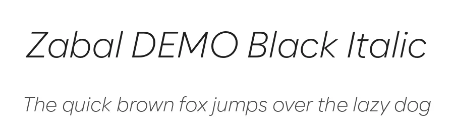 Zabal DEMO Black Italic by Max Saille and Jason Harcombe β Display Font
