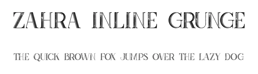Zahra Inline Grunge by cruzine β Display Font