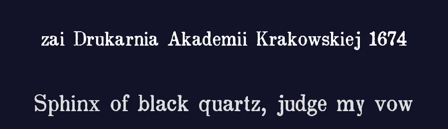 zai Drukarnia Akademii Krakowskiej 1674 — Display Font — thumbnail 2