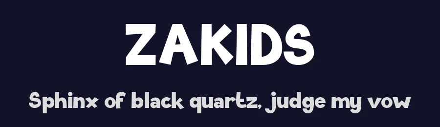 ZAKIDS by Adiraphabet 2021 — Display Font — thumbnail 2