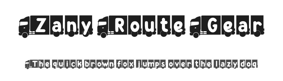 Zany Route Gear by Putra Novembria Candra Kusuma β Display Font