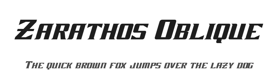 Zarathos Oblique by Neale Davidson — Display Font