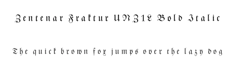 Zentenar Fraktur UNZ1L Bold Italic by Friedrich Hermann Ernst Schneidler — Display Font