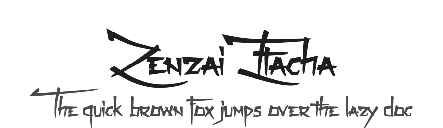 Zenzai Itacha by M.K.V — Display Font