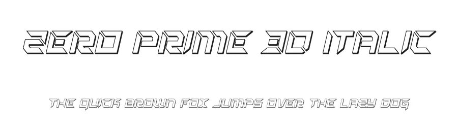 Zero Prime 3D Italic by Daniel Zadorozny — Display Font