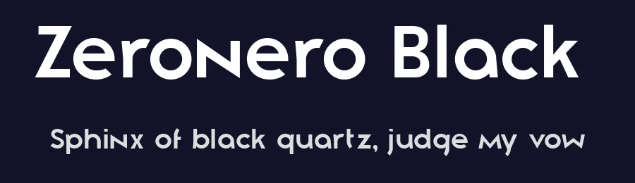 Zeronero Black1 — Display Font — thumbnail 2