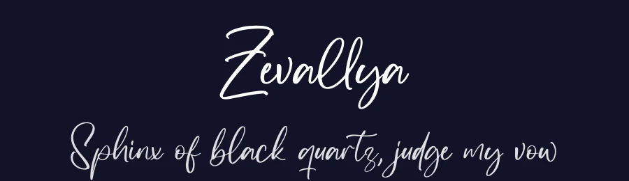 Zevallya by Heru Utama Putra — Script Font — thumbnail 2
