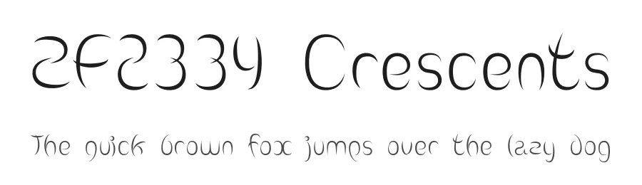 ZF2334 Crescents by Zed Fonts 2334 — Display Font