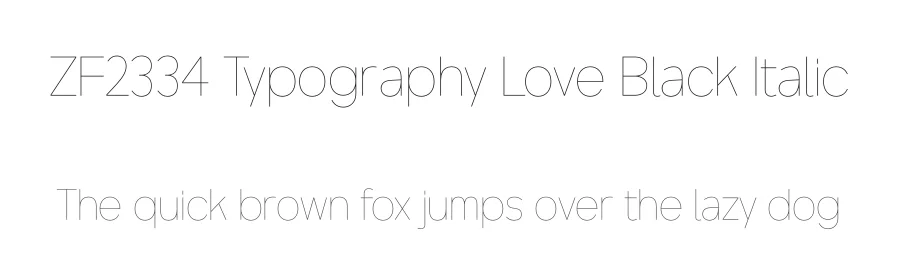ZF2334 Typography Love Black Italic by Zed Fonts 2334 — Display Font