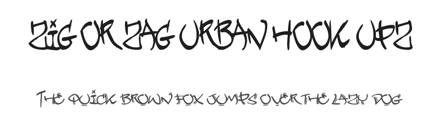 ZIG OR ZAG URBAN HOOK UPZ — Display Font