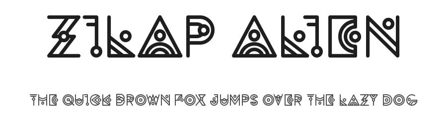 Zilap Alien by Designer; Juan Navarro Welded; Luis Jaramillo — Display Font