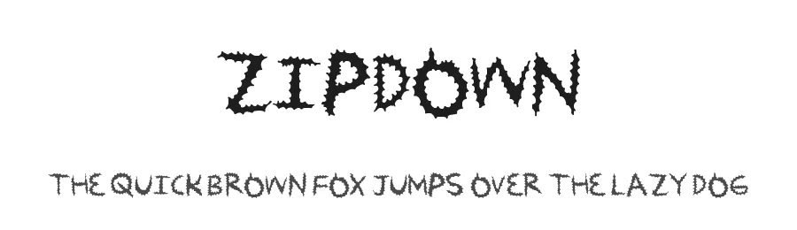 ZipDown by Xerographer Fonts Max Infeld — Display Font