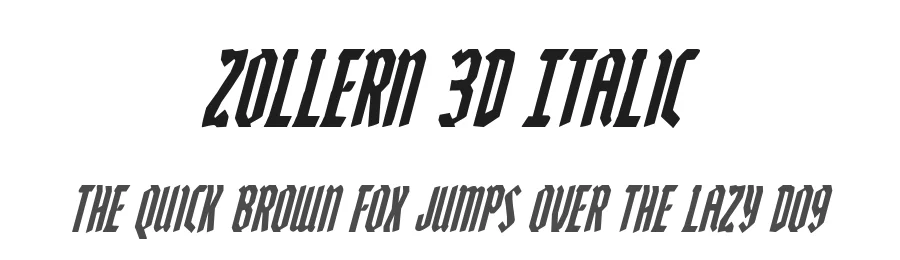 Zollern 3D Italic by Daniel Zadorozny — Display Font
